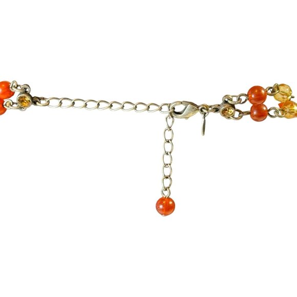 Vintage AVON Nina Ricci Jewelry Set Necklace Bracelet & Clip-On Earrings Red Amb - Picture 12 of 12